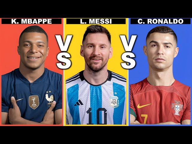 Comparison:  Mbappe ️ vs Messi  vs Ronaldo 