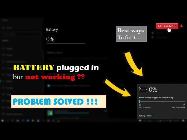 How to fix 0% available (plugged in, not charging) on a laptop | In easy way