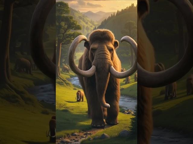 Lost in Time: Mammoth Roaming Green Lands!#mammoth#dinosaur#history