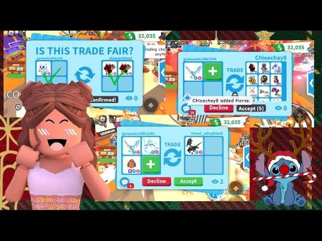 Trading ALL the Christmas pets in adopt me! (I GOT A HUGE WIN?!)