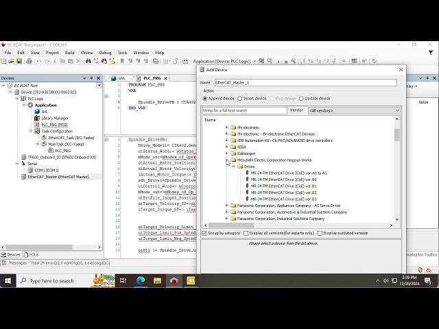 Controlling a Mitsubishi Drive with WAGO PLC & Codesys