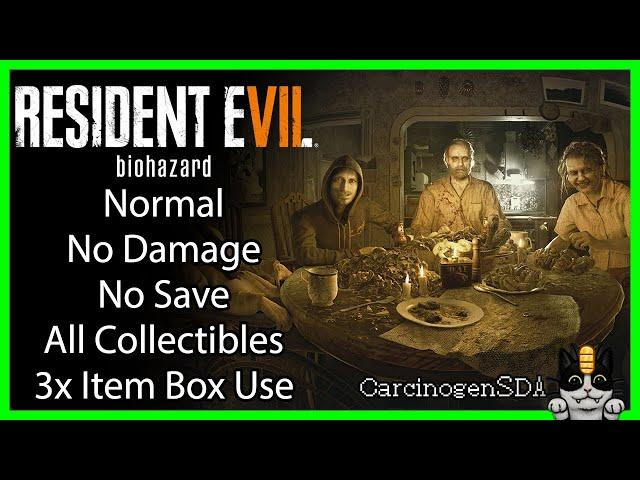 Resident Evil 7 (PC) - Normal, No Damage, No Save, All Collectibles (100%), 3x Item Box Use