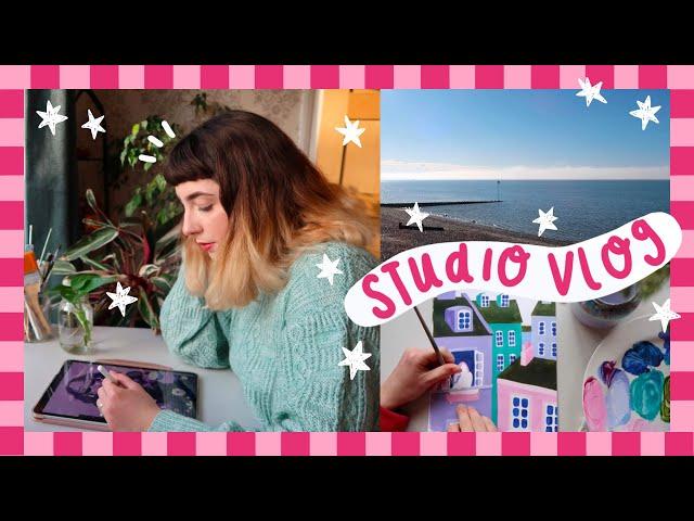 STUDIO VLOG #07 | Editorial Illustration, Seaside Walks & Commissions 