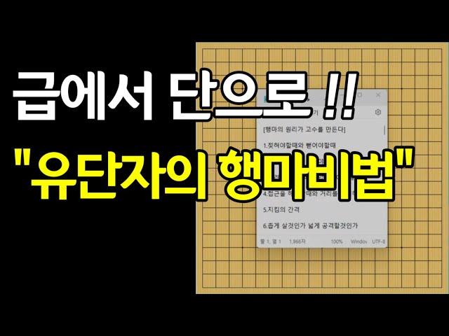 급에서 유단자를 향해~ 행마의 원리에 대해 알아보아요.