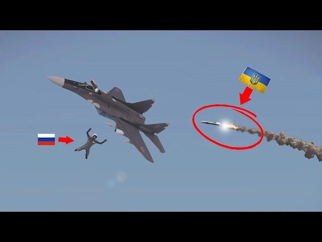 Air Battle!! Heavy Loss For Russia 20 MiG-29 Fighter Jets Destroyed By Ukrainian F-16 Falcon Missile