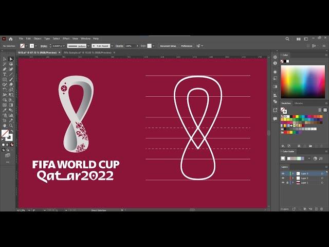 FIFA world cup 2022 Logo Design Tutorial - Illustrator - Design.lk