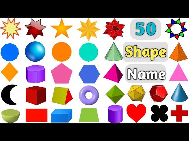 Shapes Vocabulary ll 50 Shape Names in English with Pictures ll Shape English Vocabulary