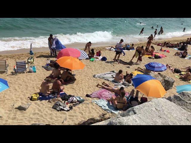 Barcelona Playa de Montgat Nord Walking Tour in July 2021 - Spain Beach Walk