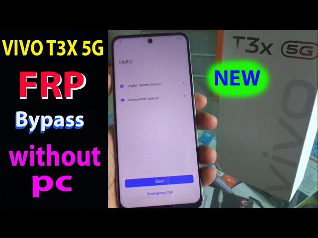VIVO T3x 5G frp / Google Account bypass android 14 New security.