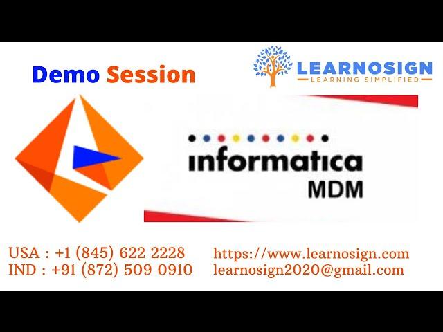 Informatica MDM Training Demo | Informatica MDM Tutorial | Online Training on MDM