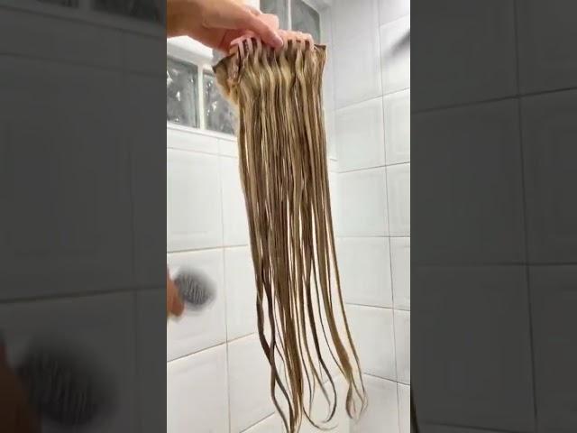 TUTORIAL: How to wash your Frontrow clip-in human hair extensions at home   #hairtutorial