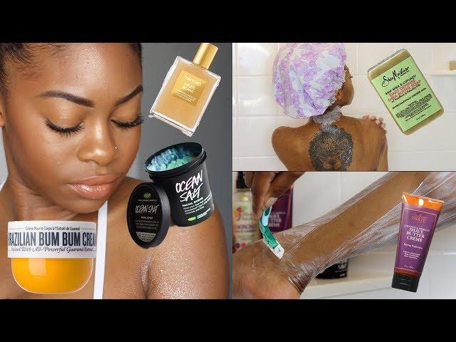 SUMMER GLOW SHOWER ROUTINE | Exfoliating, Fem Hygiene, Shave, & Foot Care!