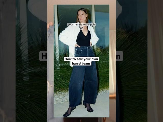 Sewing tutorial for turning an old pair of jeans into this barrel or horseshoe style #upcycled