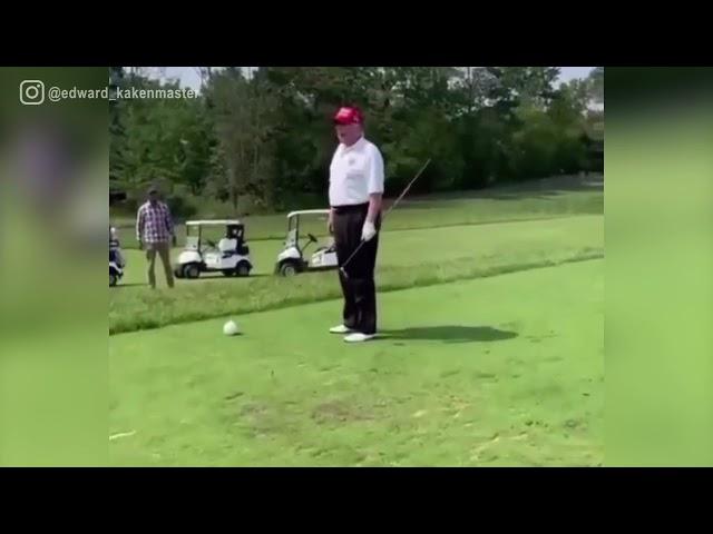 President Trump chirps President Joe Biden after bombing a drive on the golf course