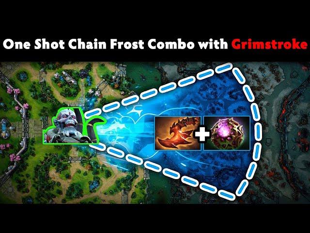 WTF Off Lane Carry Lich 30Kills One Shot Chain Frost Combo with Grimstroke Carry Dota 2