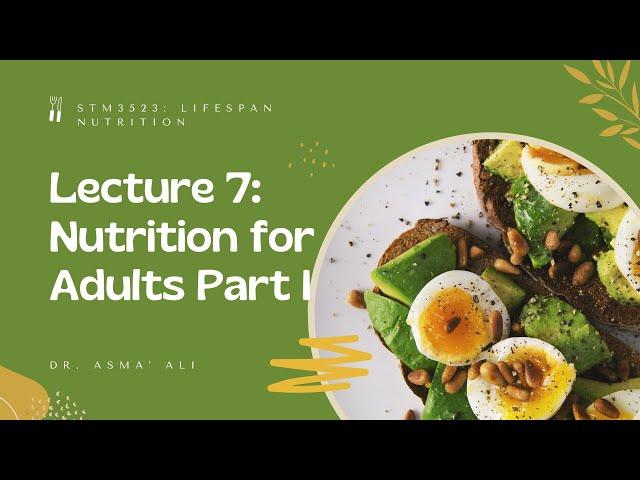 STM3523: Nutrition for Adults Part I