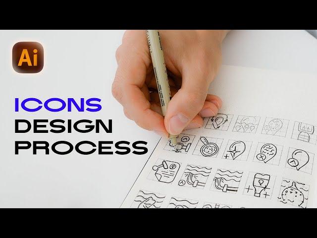 How to Design Icons in Illustrator from Start to Finish | Icon Design Process