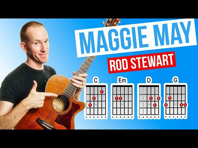 Maggie May  Rod Stewart  Acoustic Guitar Lesson [with PDF]