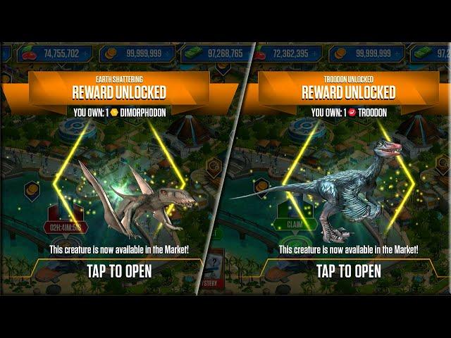 UNLOCKED DIMORPHODON AND TROODON | JURASSIC WORLD THE GAME