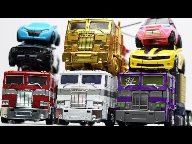 Full Transformers Stop motion - Optimus Prime, Bumblebee, Tobot Robot & Lego Robbery Car Toys