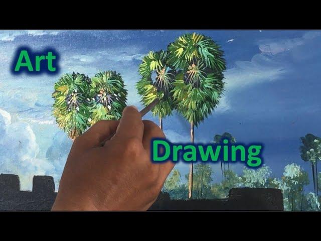 How to Draw Palm tree Step by Step | art drawing