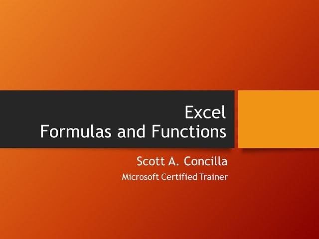 2017-02-28 - Excel - Formulas and Functions