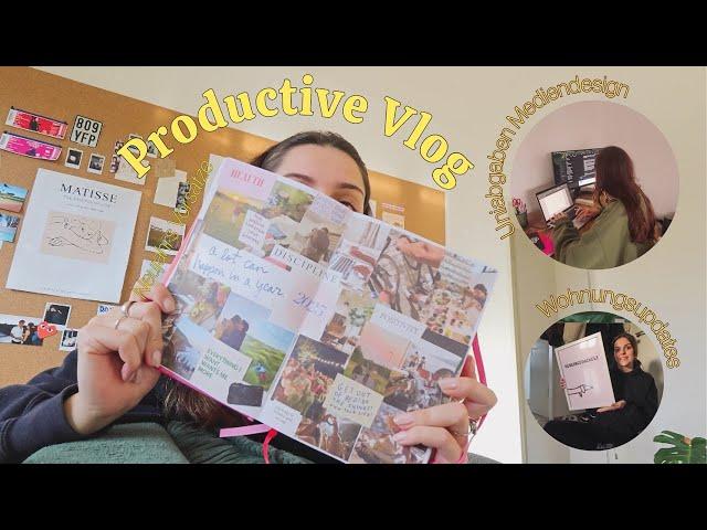 *productive vlog* 🫧 Visionboard, Uniabgabe Fach Animation IU & Ikea-Haul + Wohnungsupdates ️