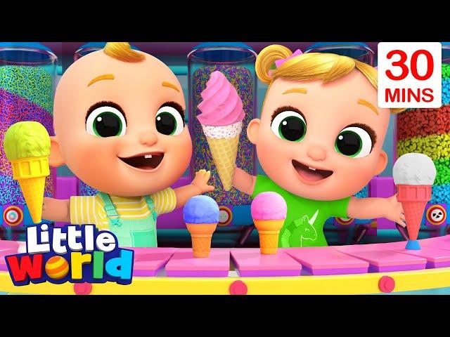 Ice Cream Song With Nina And Nico + More Kids Songs & Nursery Rhymes by Little World