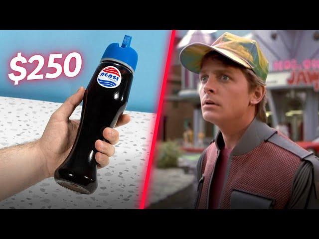 Drinking a $250 bottle of Pepsi from the movie Back to the Future