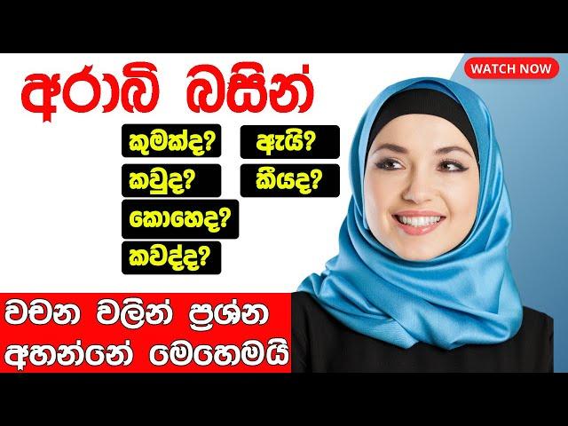 අරාබි බසින්  ප්‍රශ්න අහන්නේ මෙහෙමයි | How to ask a question in Arabic language |interrogative words