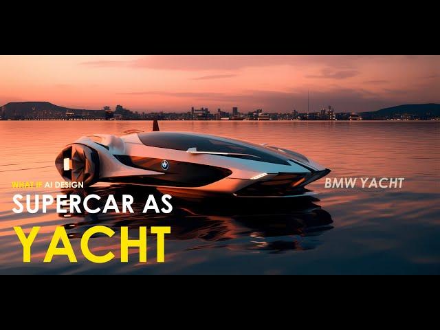 If AI Midjourney Design Supercar as Yacht