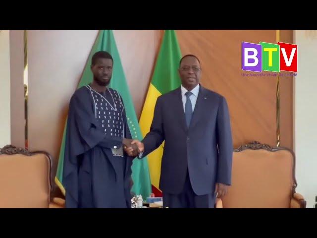 btv: Séance de travail au Palais de la République président Dioamye FAYE et Ousmane Sonko.