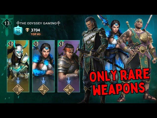 Reaching Top 3 Using the Rare Weapon Team  Rare - epic - legendary trio || Shadow Fight 4 Arena