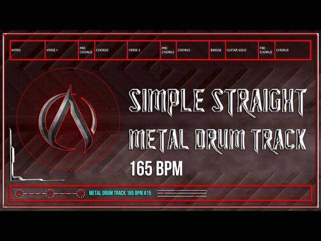 Simple Straight Metal Drum Track 165 BPM | Preset 3.0 (HQ,HD)