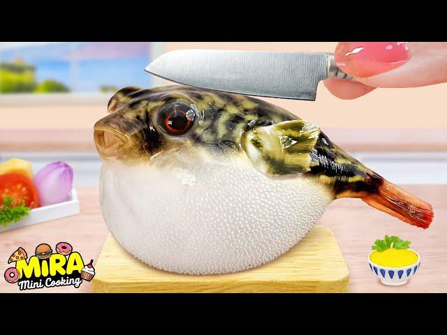 Seafood Recipe  Mini Pufferfish Cooked In Sweet and Sour Sauce  Mira Mini Cooking