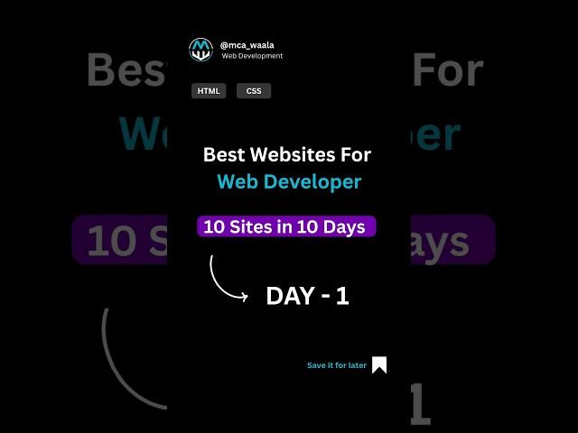 Day 1 of 10 – Web Wonders Begins!Discover 10 hidden websites in 10 days #webdesign #challenge #html