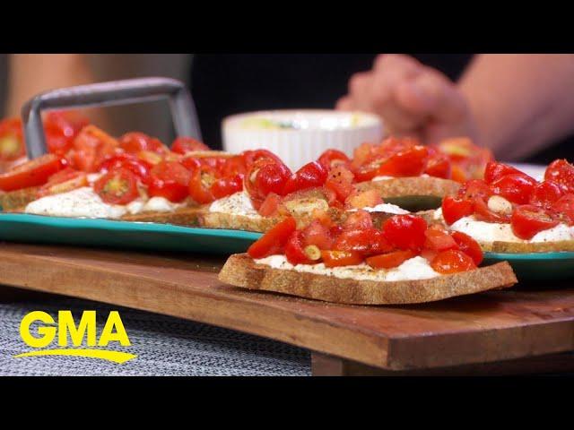 Chef Alex Guarnaschelli makes her ricotta tomato crostini