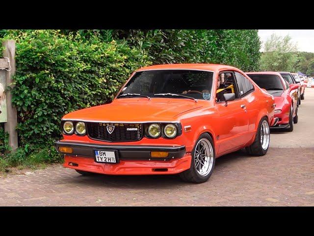 JDM Cars leaving Japan Classic Sunday 2024- RX-3, 240Z, Celica Supra, Laurel, Starion, Celeste ST..