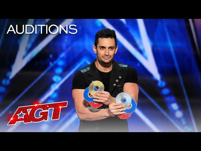 Magician Florian Sainvet Performs Mind-Bending Magic With CDs - America's Got Talent 2020