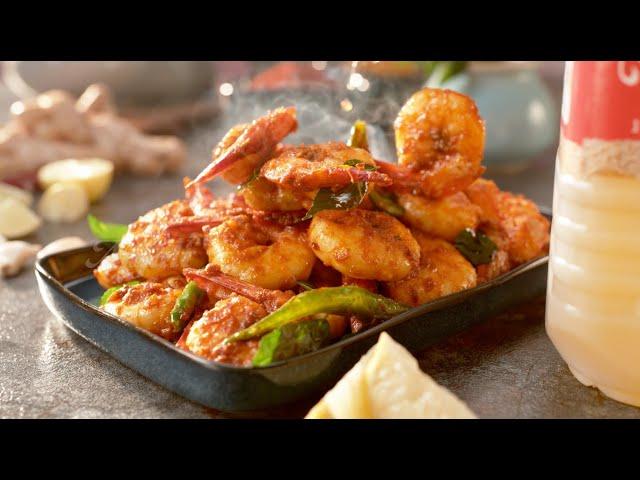 Spicy South Indian Prawn Fry | Eral Varuval Recipe |  Anjali Cold Pressed Sesame Oil