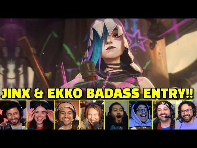 Jinx and Ekko Team up Scene Reaction Mixed Compilations | Piltover | Arcane 2x9 Finale