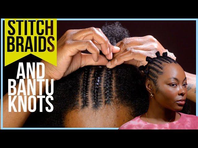 Try this stitch braid hack. Beginner-friendly stitch braid tutorial on type 4 natural hair.