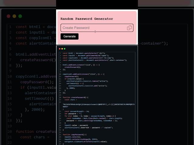 Random Password Generator with HTML, CSS, and JavaScript | Subscribe For More 