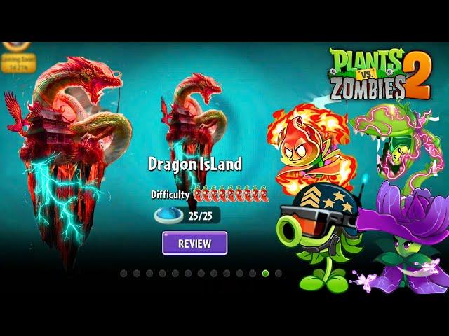 Plants vs Zombies 2 - New World Dragon Li IsLand & Plants Mega Gatling Pea in Version 11.7.1