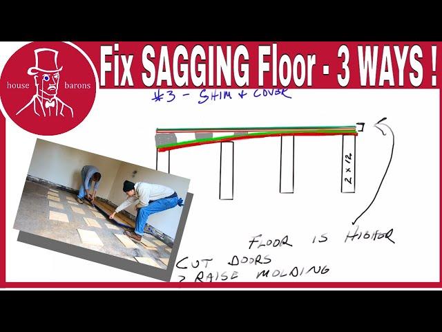 How to Repair a Sagging Floor | 3 ways to fix a low spot or a sag in a floor