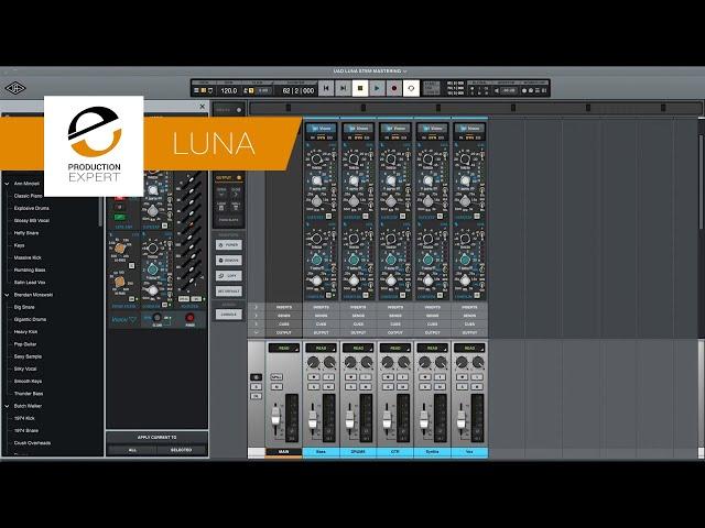 Stem Mastering with LUNA API Vision Channel Strip