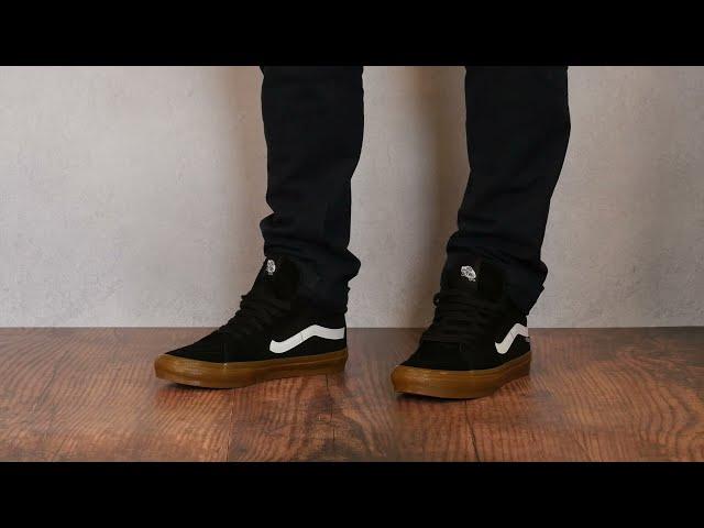 Vans Skate Sk8-Hi Black/Gum On Feet