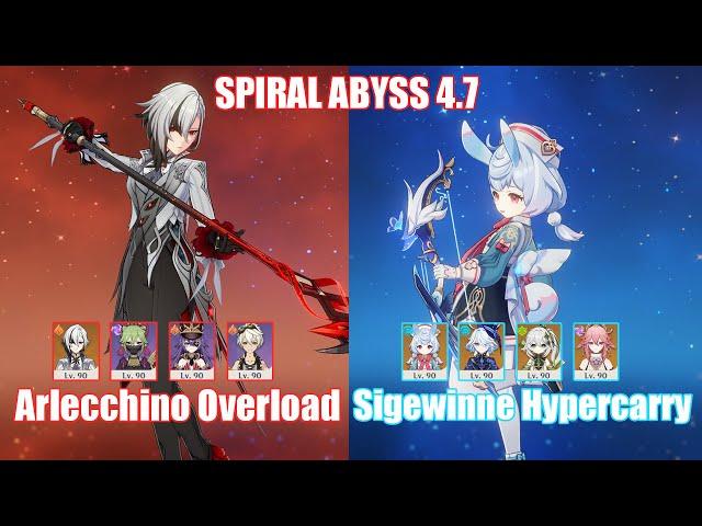 C0 Arlecchino Overload & C0 Sigewinne Hypercarry | Spiral Abyss 4.7 | Genshin Impact