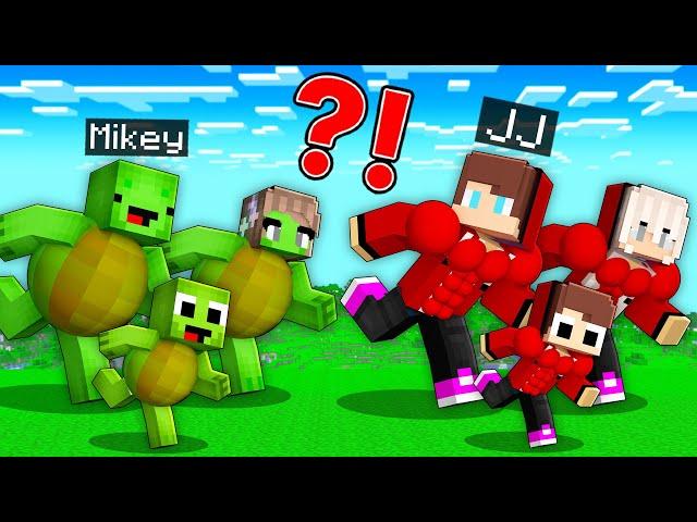 STRONG FAMILY Speedrunners vs FAT FAMILY Hunters : JJ vs Mikey  in Minecraft Maizen!