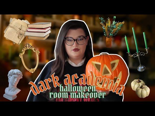 dark academia but make it halloween room and library makeover 